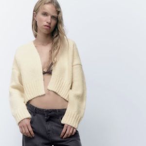Zara Knit Cropped Cardigan
